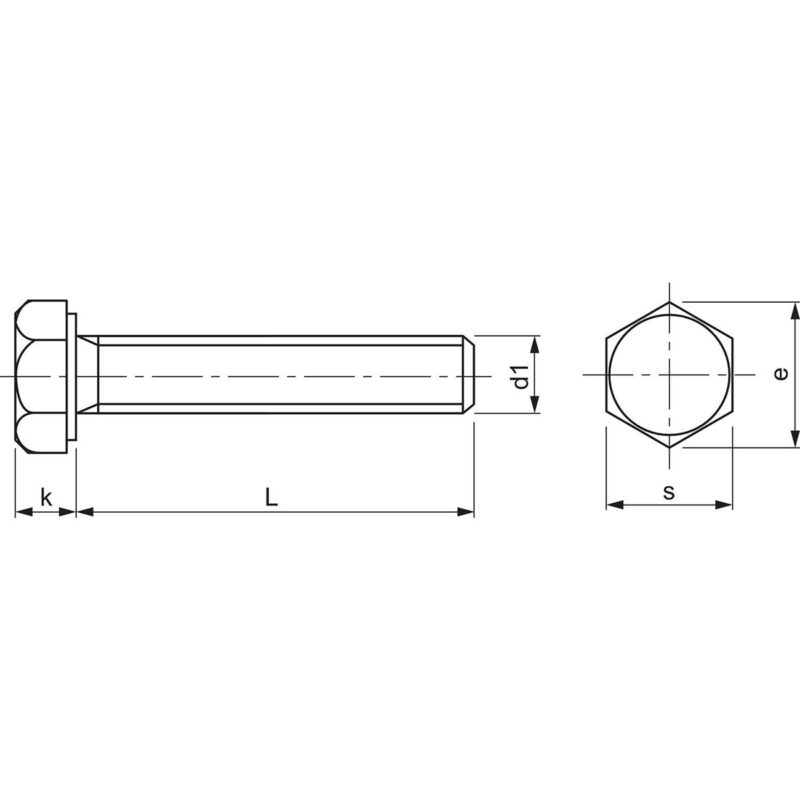 VIS TITANE DIN 933 / ISO 4017 – GRADE 2/T40 – M6x45 – Image 2