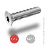 Titanium bolts - ISO 14581 - M2.5 - Grade 2