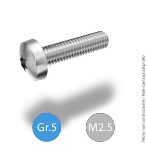 Titanium bolts - ISO 14583 - M2.5 - Grade 5