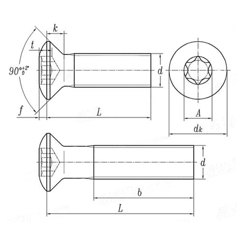 Titanium bolt - ISO14584 - Drawing - TITANIUM SERVICES