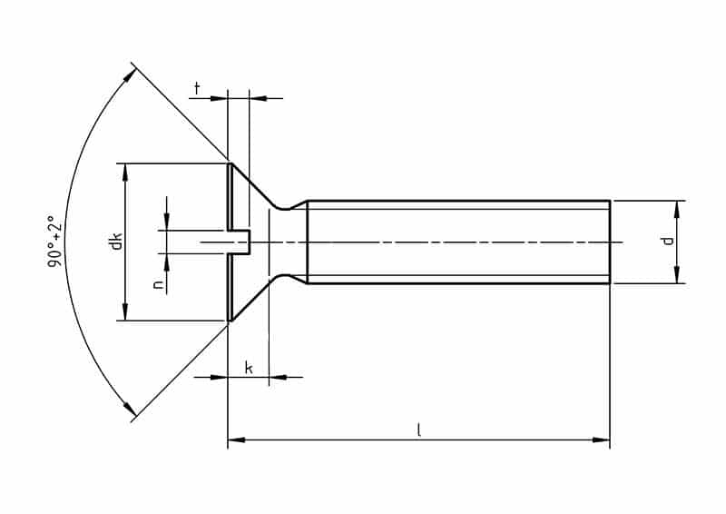 DIN 963 Titanium screw drawing