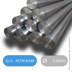 BARRE TITANE – GRADE 5/TA6V – Diamètre 1mm - Longueur 1000mm